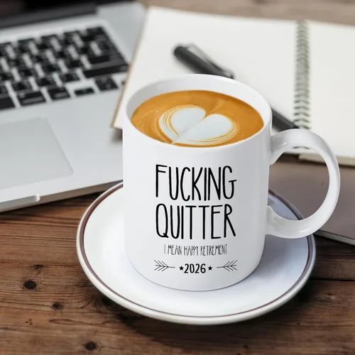 Miniatura 6 de Divertido regalo de jubilación para hombre, taza con frase “Quitter I Mean Happy Retirement”, regalo de jubilación para papá, taza de regalo