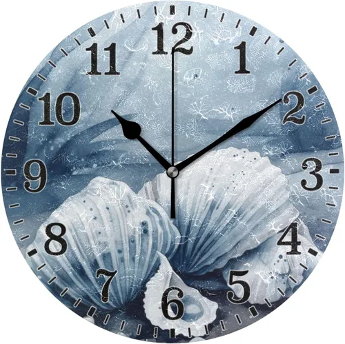 Miniatura 36 de JUNZAN Reloj de bañera con vino romántico espumoso y velas, reloj de pared silencioso de 10 pulgadas, pequeño reloj redondo, decoración de cocina