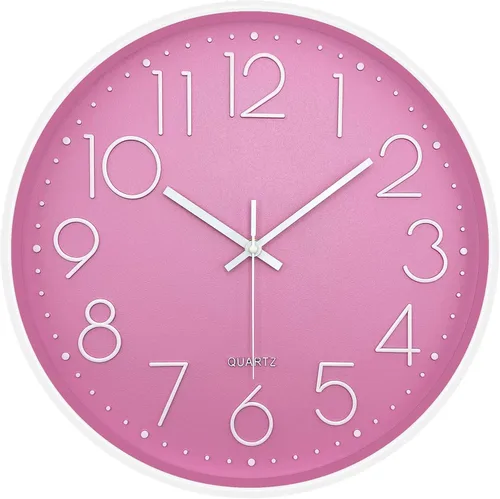 Miniatura 9 de Reloj de pared para cocina, reloj de pared pequeño silencioso sin tictac, movimiento analógico a pilas, color azul marino, moderno, decorativo