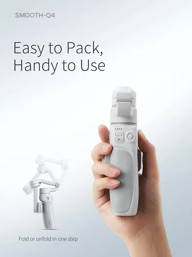 Miniatura 3 de ZHIYUN Smooth Q4 Combo cardán estabilizador, cardán de teléfono inteligente de 3 ejes, barra de extensión incorporada, plegable y portátil, cardán