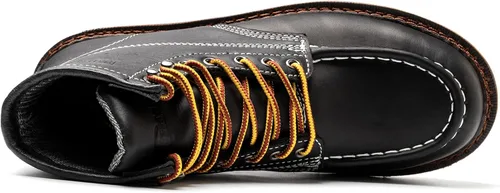 Miniatura 3 de Botas de trabajo para hombre - Botas de trabajo de 6 pulgadas con punta de cuña suave, Botas de trabajo impermeables para hombre Negro