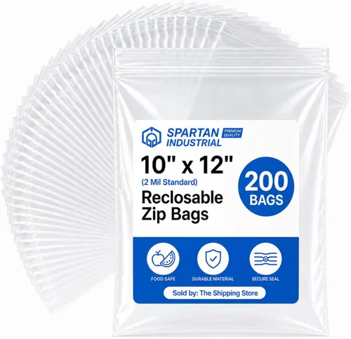 Miniatura 9 de Spartan Industrial - Bolsas de plástico de polietileno transparente recerrable de 6" x 9" (200 unidades) de un cuarto de galón con cremallera