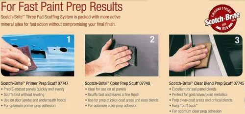 Miniatura 4 de Scotch-Brite (TM) - Lija Primer Prep 07747, de óxido de aluminio, 15' de largo x 4-3/4" de ancho, color granate (Pack de 1).