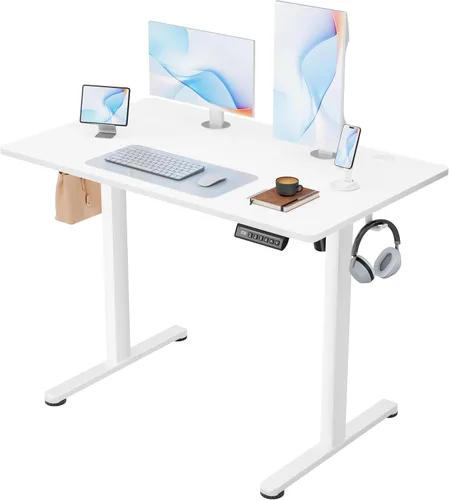 Miniatura 9 de Furmax Escritorio eléctrico de pie de 45 x 24 pulgadas, escritorio de pie para sentarse, altura ajustable, escritorio de oficina en casa con memoria
