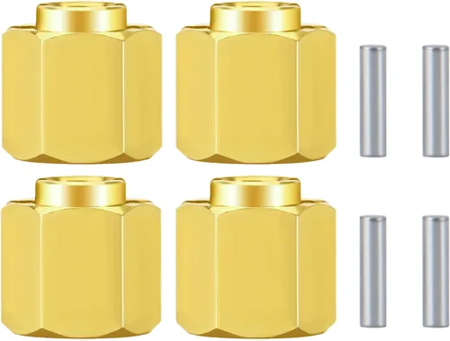 Miniatura 10 de AXSPEED Extensores de cubo de rueda de latón RC de 0.157 in, adaptador hexagonal resistente para 1:18 TRX4-M TRX4M Crawler Car