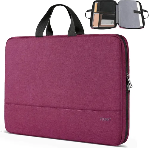 Miniatura 24 de Ytonet Funda profesional para transportar laptop de 15.6 pulgadas, resistente al agua, compatible con la TSA, con asas, compatible con laptops Rosa