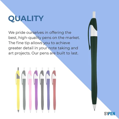 Miniatura 5 de SyPen Bolígrafos personalizados con tu logotipo o texto personalizado, paquete de 500 unidades a granel para negocios, fiestas y eventos, bolígrafos