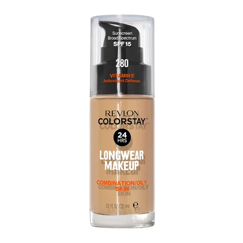 Miniatura 13 de Base líquida de Revlon ColorStay Maquillaje facial para piel mixta y grasa, SPF 15, cobertura media-completa con acabado mate, beige solar (392), 1