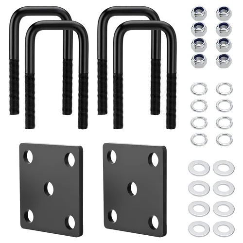 Miniatura 9 de Kit de pernos en U Racewill para eje de remolque de barco con muelles de hojas, pernos en U de 2 pulgadas de ancho, para eje 2x2 - 4 3/4" de largo