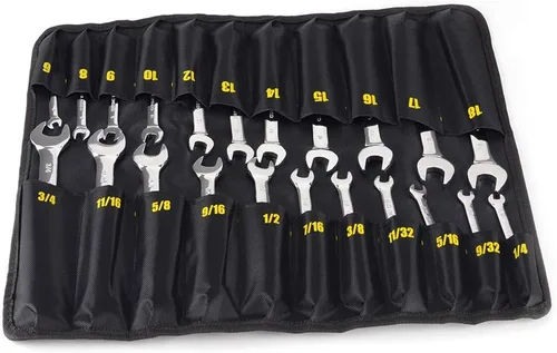 Miniatura 2 de FLZOSPER Juego de 22 llaves de trinquete de cabeza flexible, llave combinada métrica y SAE de acero al cromo vanadio con bolsa de transporte portátil