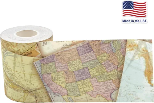 Miniatura 3 de Teacher Created Resources Travel the Map - Borde enrollado recto – 50 pies – Decora tablones de anuncios, paredes, escritorios, ventanas, puertas