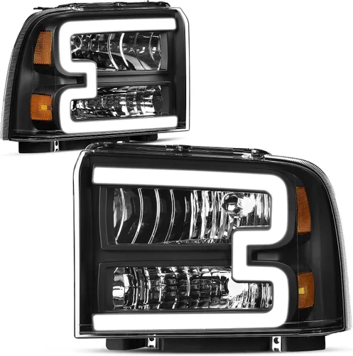 Miniatura 13 de AUTOSAVER88 Juego de focos delanteros compatibles con Ford F250 F350 F450 F550 Super Duty 1999-2004/2000-2004 Ford Excursion, carcasa cromada, lente