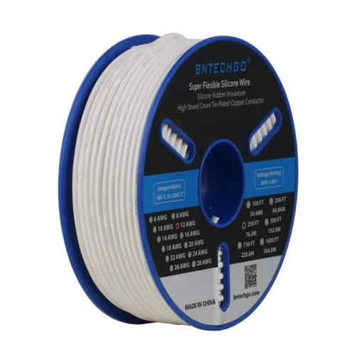 Miniatura 7 de BNTECHGO Carrete de alambre de silicona calibre 12, 50 pies, color marrón, flexible, 12 AWG, alambre de cobre estañado trenzado