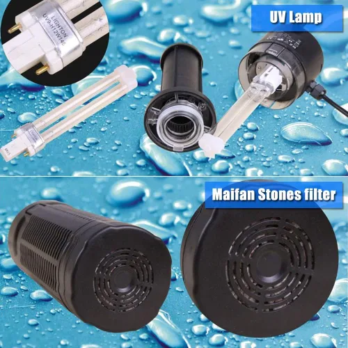 Miniatura 3 de TRUPOW Bomba sumergible de la fuente de agua del filtro de la estanque del jardín 110v 265GPH con el clarificador 13w