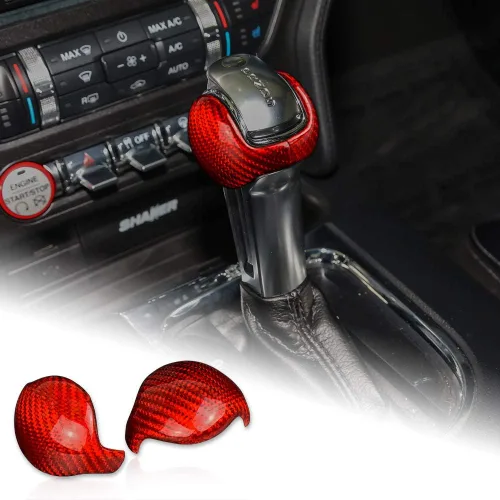 Miniatura 10 de AIRSPEED Para Mustang - Cubierta de la perilla de la palanca de cambios de fibra de carbono, accesorios interiores, calcomanía para Ford Mustang