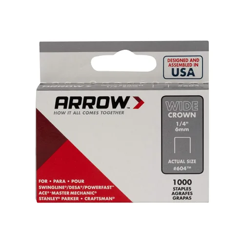Miniatura 4 de Arrow 60430 Grapas de Corona Ancha para Pistolas de Grapas y Engrapadoras, Uso para Tapicería, Manualidades, Reparaciones Generales, Longitud