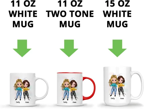 Miniatura 6 de GOSSBY Taza personalizada (2 Sisters) ¡Aparentemente somos problemas cuando estamos juntos, quién sabía! Taza personalizada para mejor amiga
