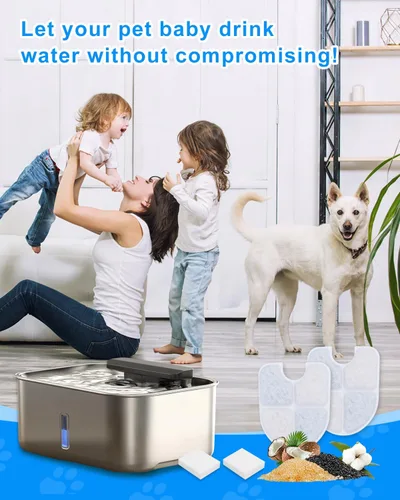 Miniatura 7 de FEELNEEDY - Paquete de 8 + 8 filtros de repuesto compatibles con FEELNEEDY dispensador de agua para perros de 3 galones / 12 litros FN-W13, filtros