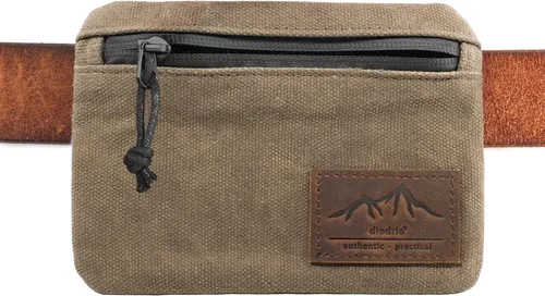 diodrio Bolsas con cremallera para cinturón para hombres y mujeres, bolsa compacta EDC, cremallera YKK, carteras de seguridad antirrobo a prueba de