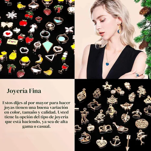 Miniatura 3 de 200 piezas de dijes para hacer joyas, surtidos al por mayor, dijes de metal mixto para pulseras y brazaletes para hacer joyas y manualidades