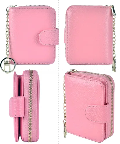 Miniatura 6 de Beurlike billetera de cuero, con tarjetero con bloqueo RFID, organizador, billetera segura para mujer
