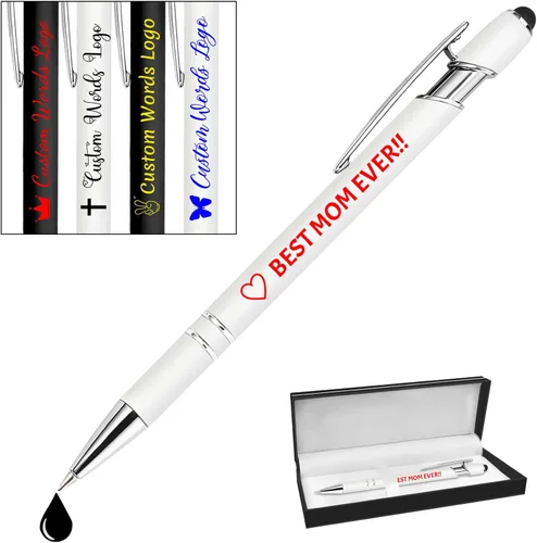 Miniatura 20 de Bolígrafo personalizado con nombre, bolígrafo personalizado, logotipo, tinta negra suave, regalo personalizado para mujeres, hombres, negocios