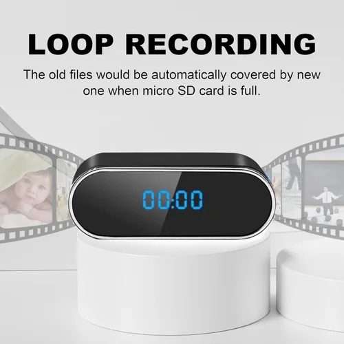 Miniatura 4 de NJINALW Cámara de reloj inteligente, WiFi HD 1080P Mini cámara inalámbrica con visión nocturna, detección de movimiento y visión remota, cámara