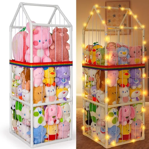 Miniatura 10 de Almacenamiento de Animales de Peluche Zoo Peluches Organizador de Almacenamiento de Juguetes Unicorn Castle PVC Soporte de Animales de Peluche