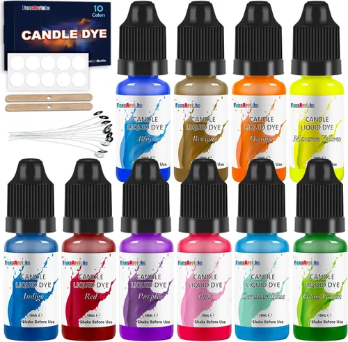 Miniatura 7 de FansArriche Tinte para velas - 26 colores de tinte líquido a base de aceite para cera de vela, color de vela vívido para fabricación de velas DIY