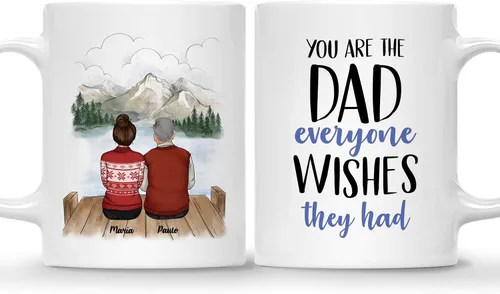 Miniatura 13 de Gossby Taza personalizada (3 hijas) Thank You Dad For Everything, taza personalizada para papá, de regalo, día del padre, cumpleaños, 11 onzas, 15 3