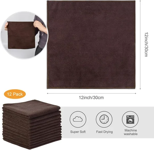 Miniatura 2 de Repasador Sinland Absorbent Microfiber Dish Cloth Kitchen Streak Free Cleaning Cloth Dish Rags Lens Cloths 12 pulgadas x 12 pulgadas Pack de 12