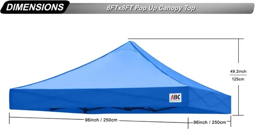 Miniatura 3 de ABCCANOPY Toldo Superior de Repuesto para Carpa Emergente 8x8, Azul Real