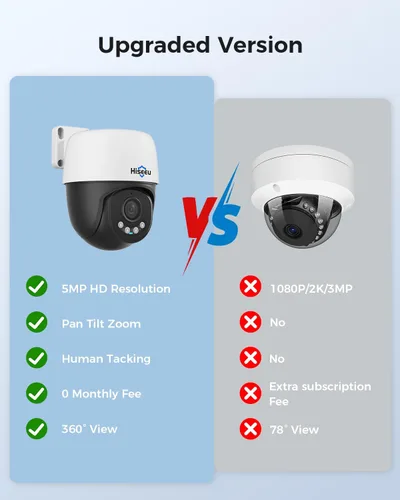 Miniatura 3 de Hiseeu Sistema de cámara PoE Secuirty de 6 MP, con 2 cámaras de seguridad con cable PoE de 5MP para exteriores e interiores, audio de 2 vías, visión