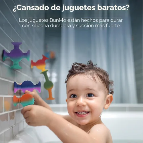 Miniatura 4 de BUNMO Juguetes de baño de succión - Conecta, construye, crea - Juguetes de baño - Horas de diversión y creatividad - Habilidades motoras finas