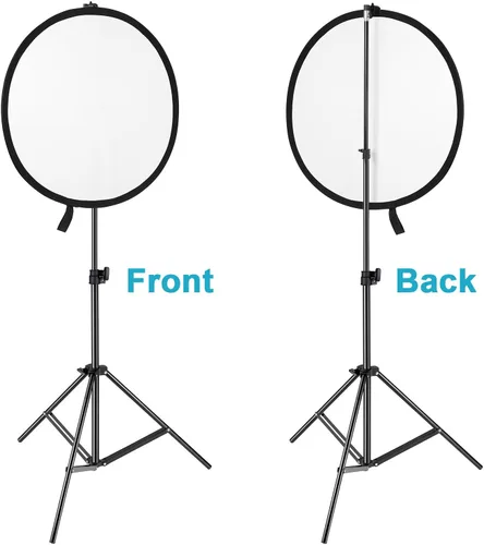 Miniatura 3 de NEEWER Paquete de 3 soportes reflectores para telón de fondo, aleación de aluminio resistente, soporte de disco reflector de fotografía, adaptador