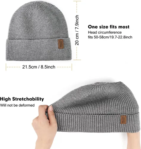 Miniatura 3 de Wmcaps Gorro de invierno para hombres y mujeres, gorro de punto suave y cálido con forro polar