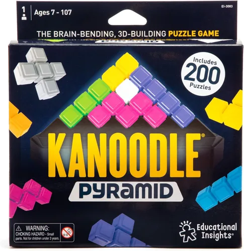 Miniatura 7 de Educational Insights Kanoodle Pyramid - Rompecabezas cerebrales 3D, juego de lógica de un solo jugador, juegos de viaje portátiles para niños