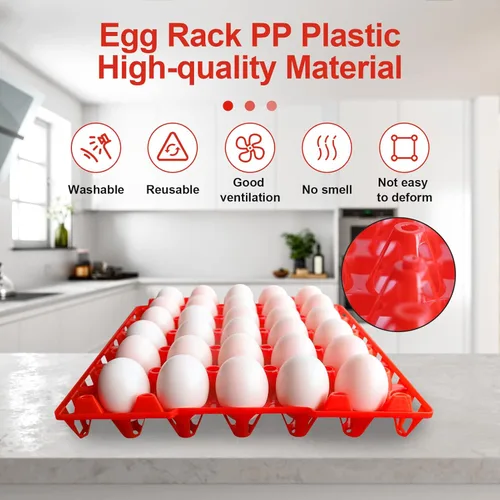 Miniatura 2 de 8 cajas de plástico para huevos para 30 huevos, cajas apilables para huevos con capacidad para múltiples huevos para granjeros de pollos domésticos