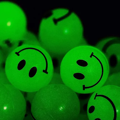 Miniatura 9 de Bedwina Bulk Bouncy Balls Glow in the Dark - (1inch / 27mm) Diameter, High Bouncing, Small Rubber Smile Face Bouncing Balls for Kids, Vending