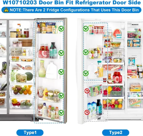 Miniatura 5 de Contenedor de puerta de 2 galones WPW10710203 para Whirlpool Kenmore Refrigerador Reemplazar W10710203 W10451871 W10463668 W10710203 WPW10710203VP