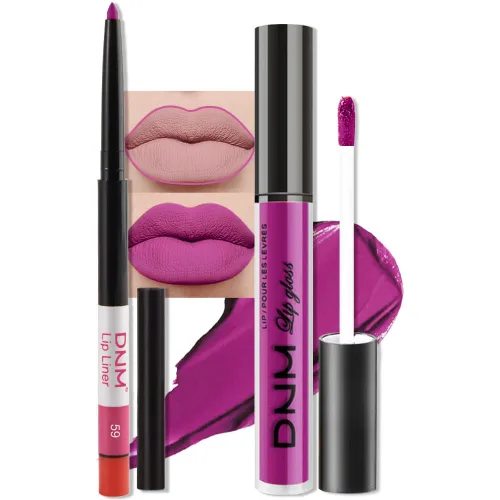 Miniatura 51 de evpct 2 Piezas Lápiz Labial Líquido Verde Esmeralda con Brillo Glitter, Brillo Labial Tinte y Delineador de Labios Retráctil, Set de Maquillaje