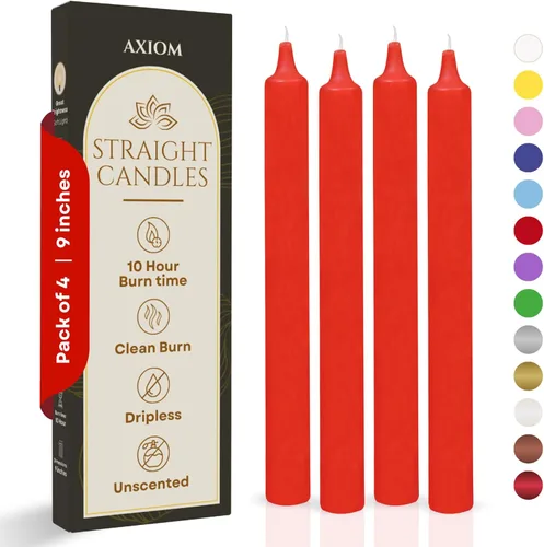 Miniatura 25 de Axiom Candles - Velas cónicas de 10 pulgadas sin goteo - Velas altas sin perfume y sin humo - 9 horas de combustión - Velas cónicas para el hogar
