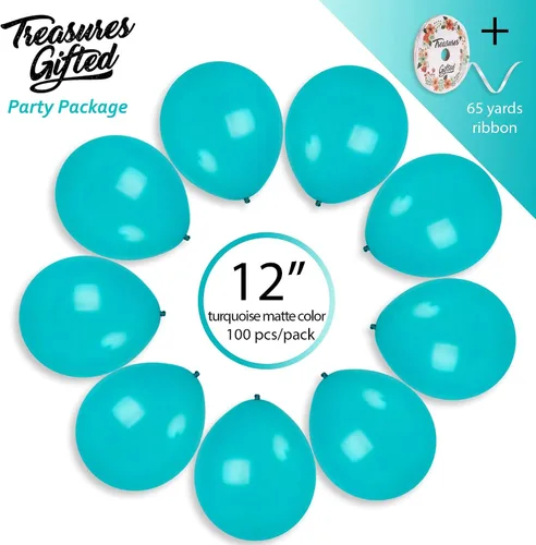 Miniatura 2 de Treasures Gifted - Globos de un solo color mate, Turquoise