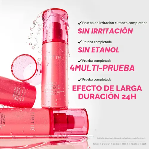 Miniatura 5 de TIRTIR Spray Fijador Impermeable – Fijación de Larga Duración de 24 Horas, Finalizador de Maquillaje Resistente al Sudor y al Agua – Sin Etanol