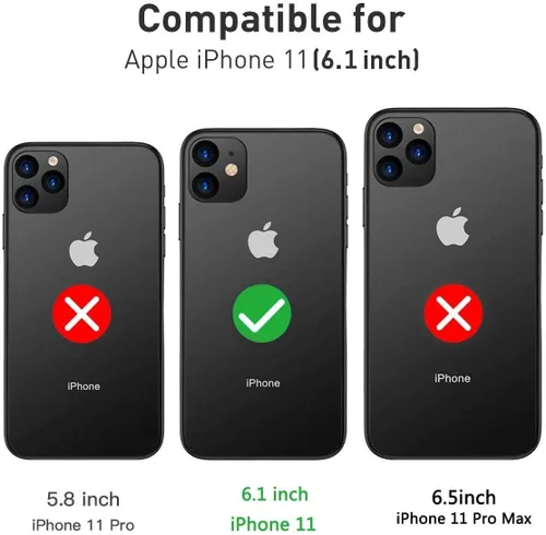 Miniatura 2 de Funda para iPhone 11 con 2 protectores de pantalla, protección contra caídas, cuerpo completo, resistente de servicio pesado, de grado militar, a