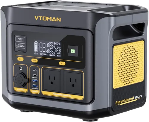 Miniatura 10 de VTOMAN FlashSpeed 300 Estación de energía portátil, batería LiFePO4 de 300 W 230 Wh con 3000 ciclos de vida, carga rápida PD USB-C de 100 W, 6