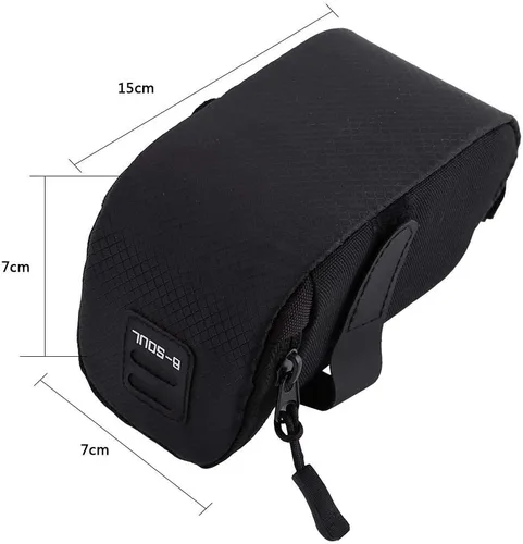 Miniatura 6 de Zopsc Bolsa para sillín de bicicleta, bolsa de almacenamiento debajo del asiento con apertura con cremallera, poliéster súper ligero, para la Negro