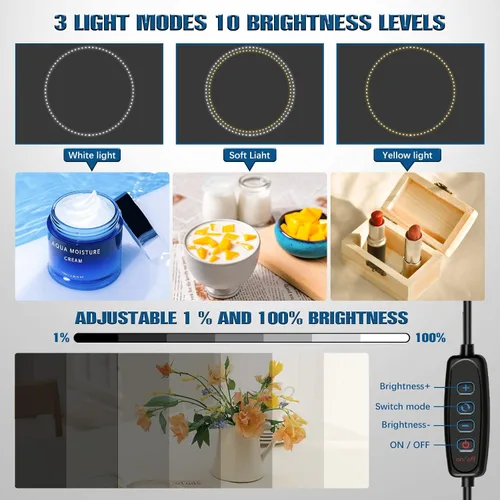 Miniatura 4 de PULUZ Caja de luz para fotografía, tienda de campaña profesional regulable de 16 x 16 pulgadas + lámpara LED de 15 x 15 pulgadas para fotografía