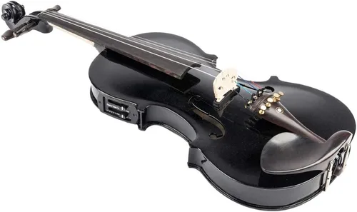 Miniatura 4 de Ktaxon Violín eléctrico acústico, violín 4/4 con preamplificador de ecualización y accesorios de ébano, violín de tamaño completo con cable AUX