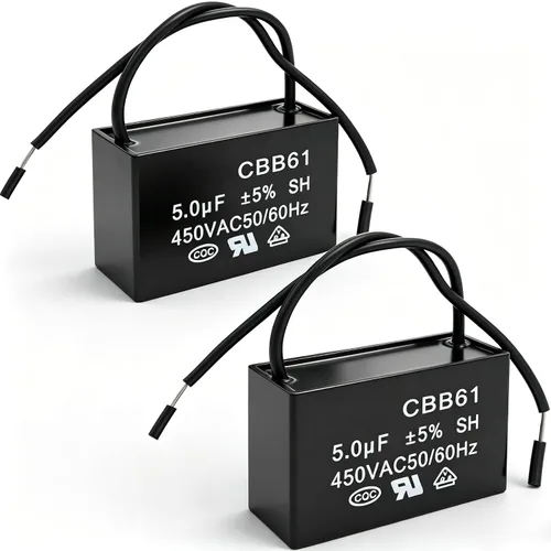 Miniatura 7 de Twidec /2 unids 450 V AC 50/60 Hz Condensadores de película de polipropileno metalizado de 2 hilos para ventilador de techo Motor Start Run 4uf